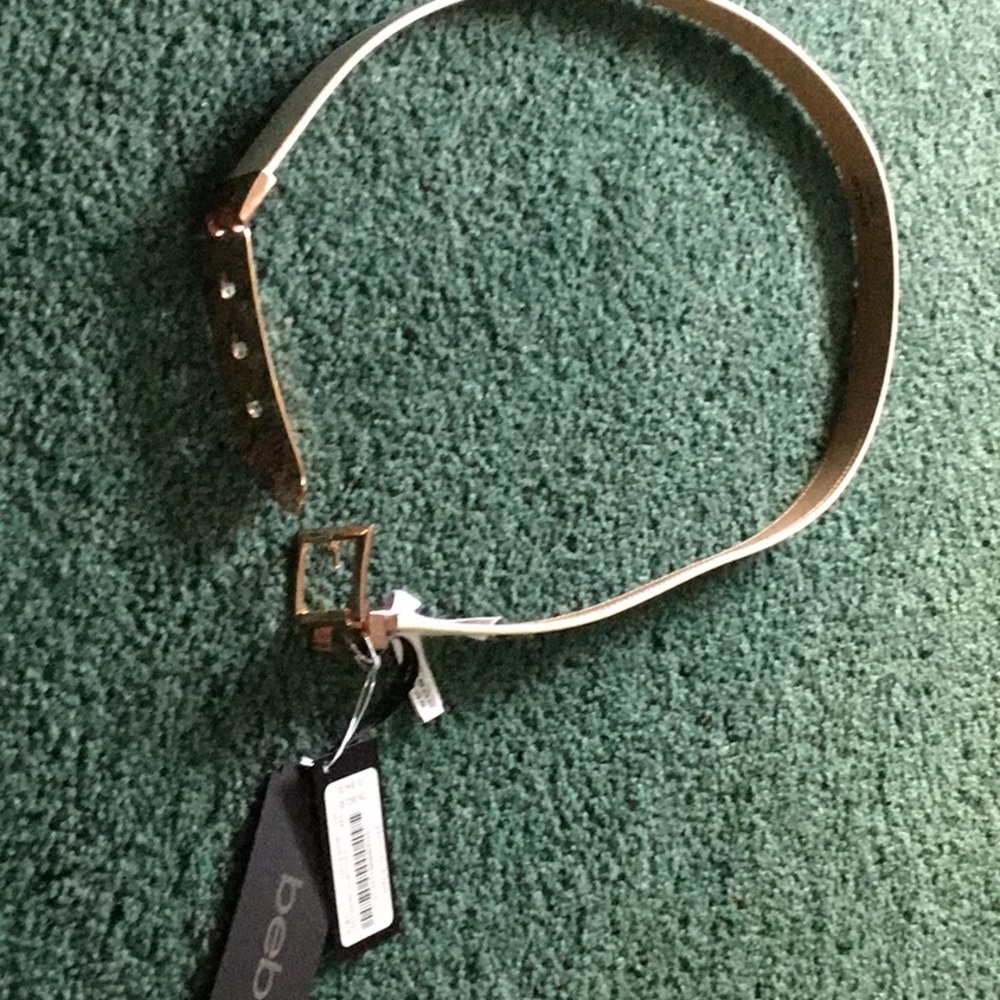 Bebe white leather belt